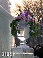 Photos of St. Petersburg. Flowers in the ice vase