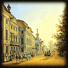 V. Sadovnikov. The Court Going Out 
of the Great Peterhof Palace. Mid-18th century